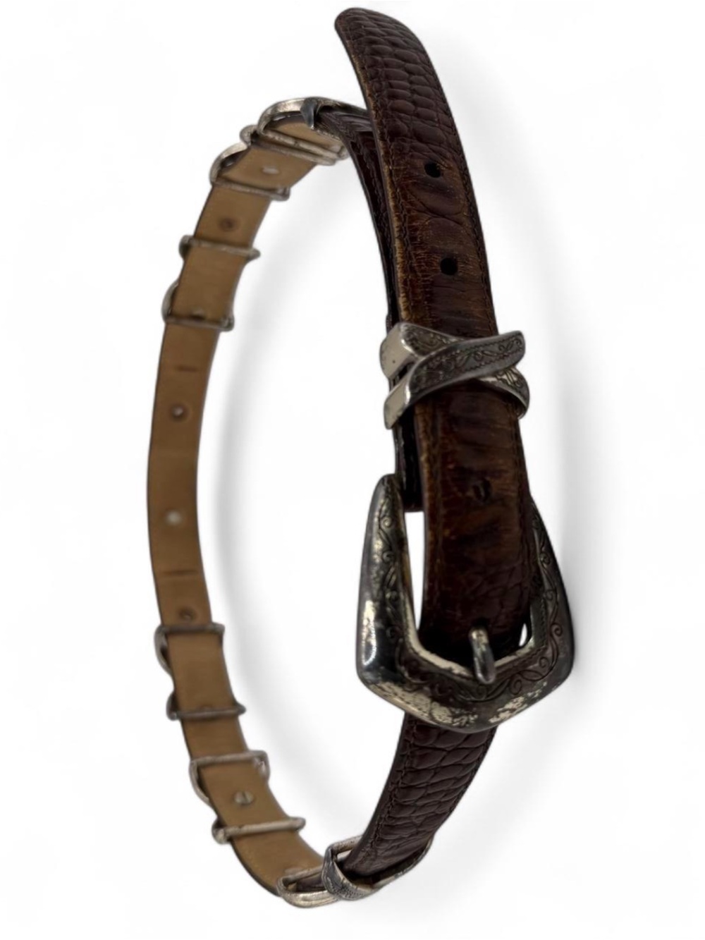Brighton Brown leather western belt